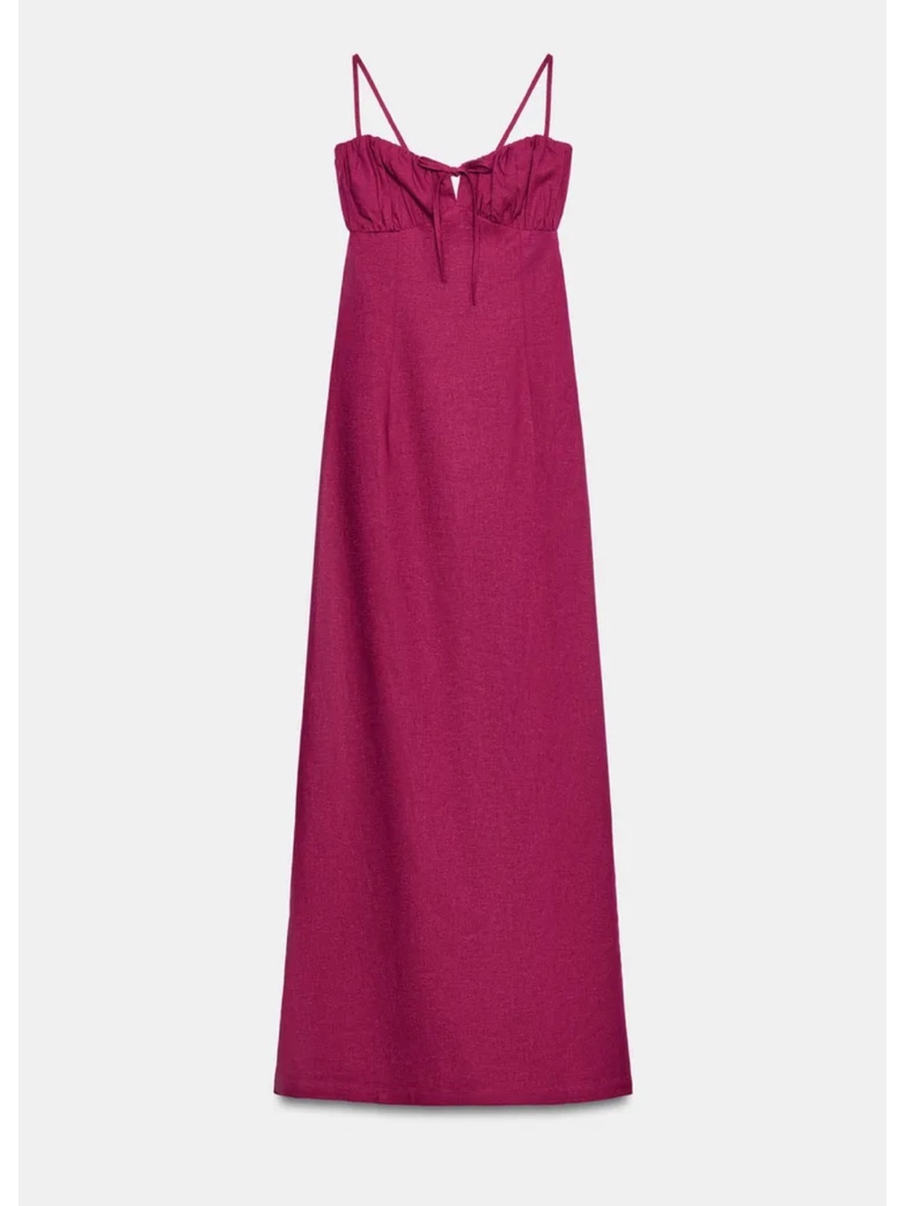 Zara Spaghetti-Strap Maxi Dress in Magenta